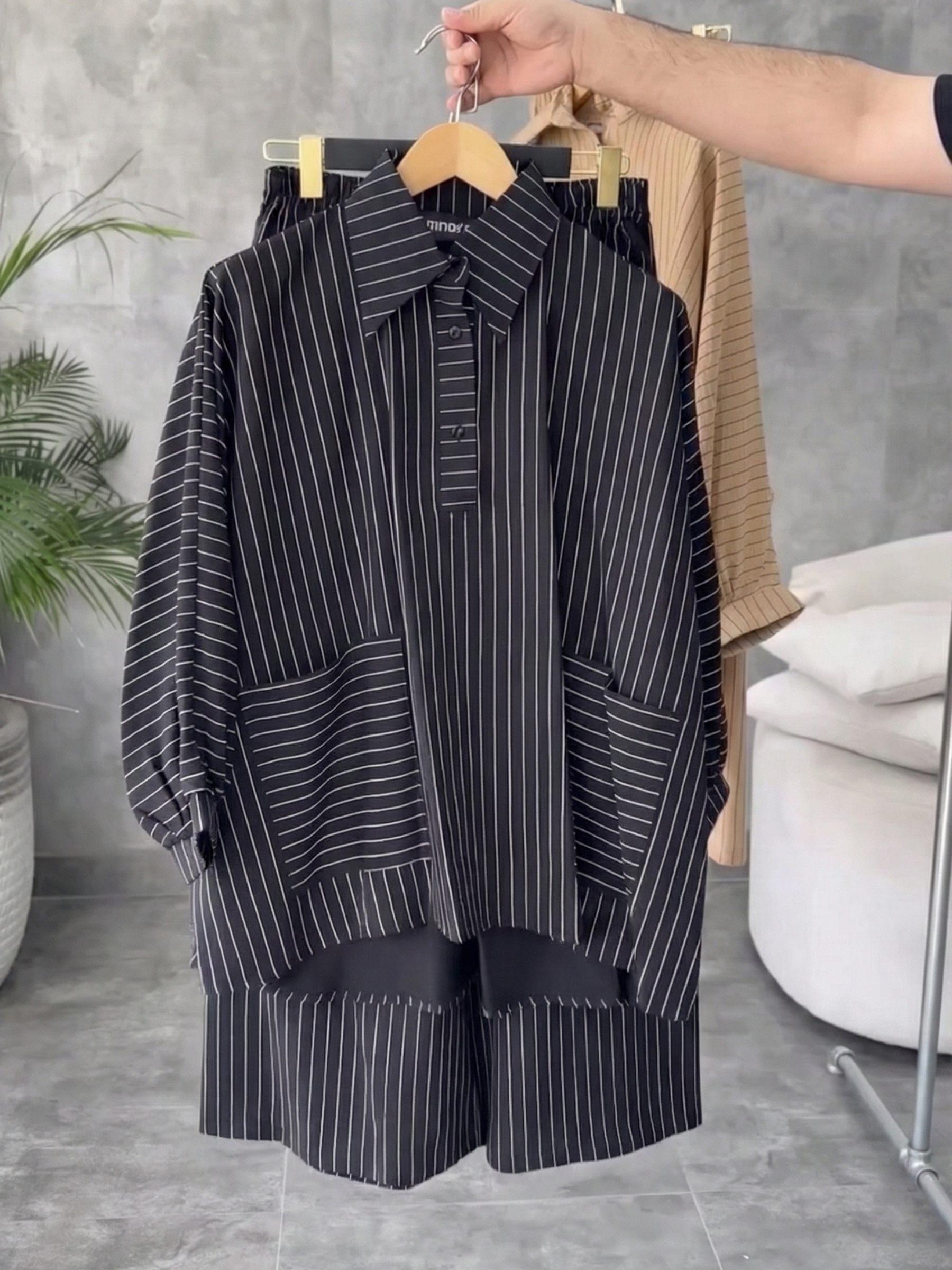 Black Striped Co-ord Set