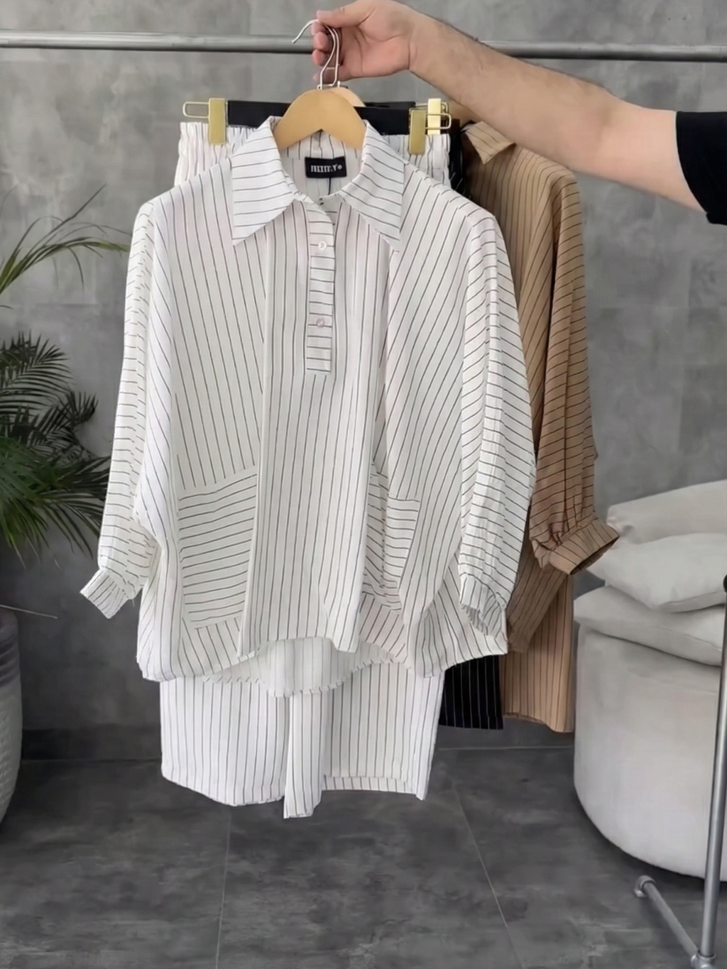 White Striped Co-ord Set