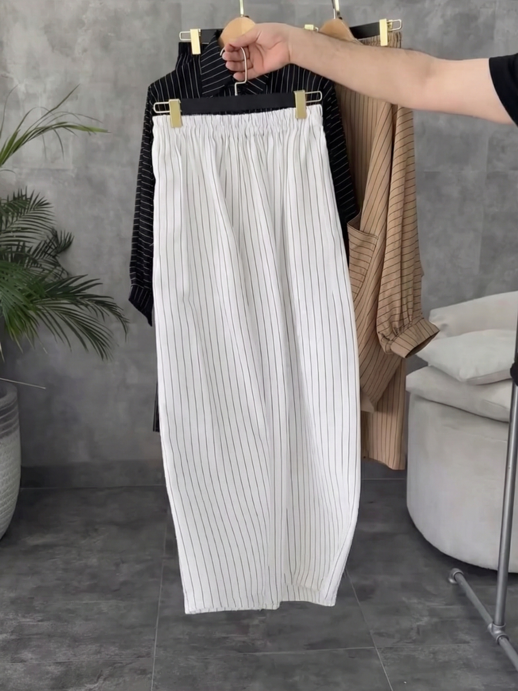 White Striped Co-ord Set