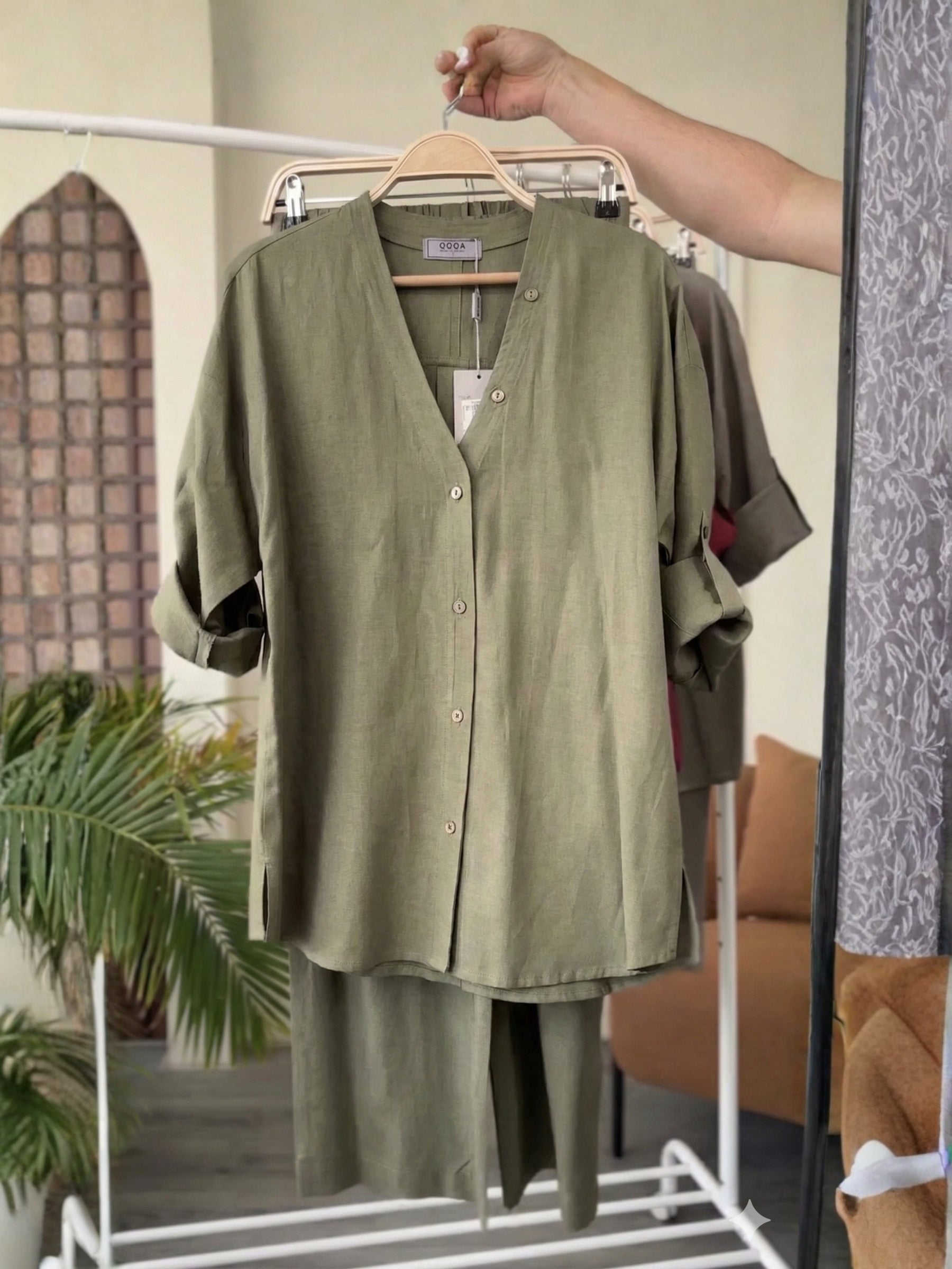 Luxe Olive Linen Set