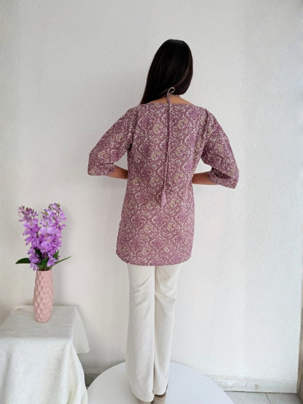 Cold-Shoulder Tunic Top