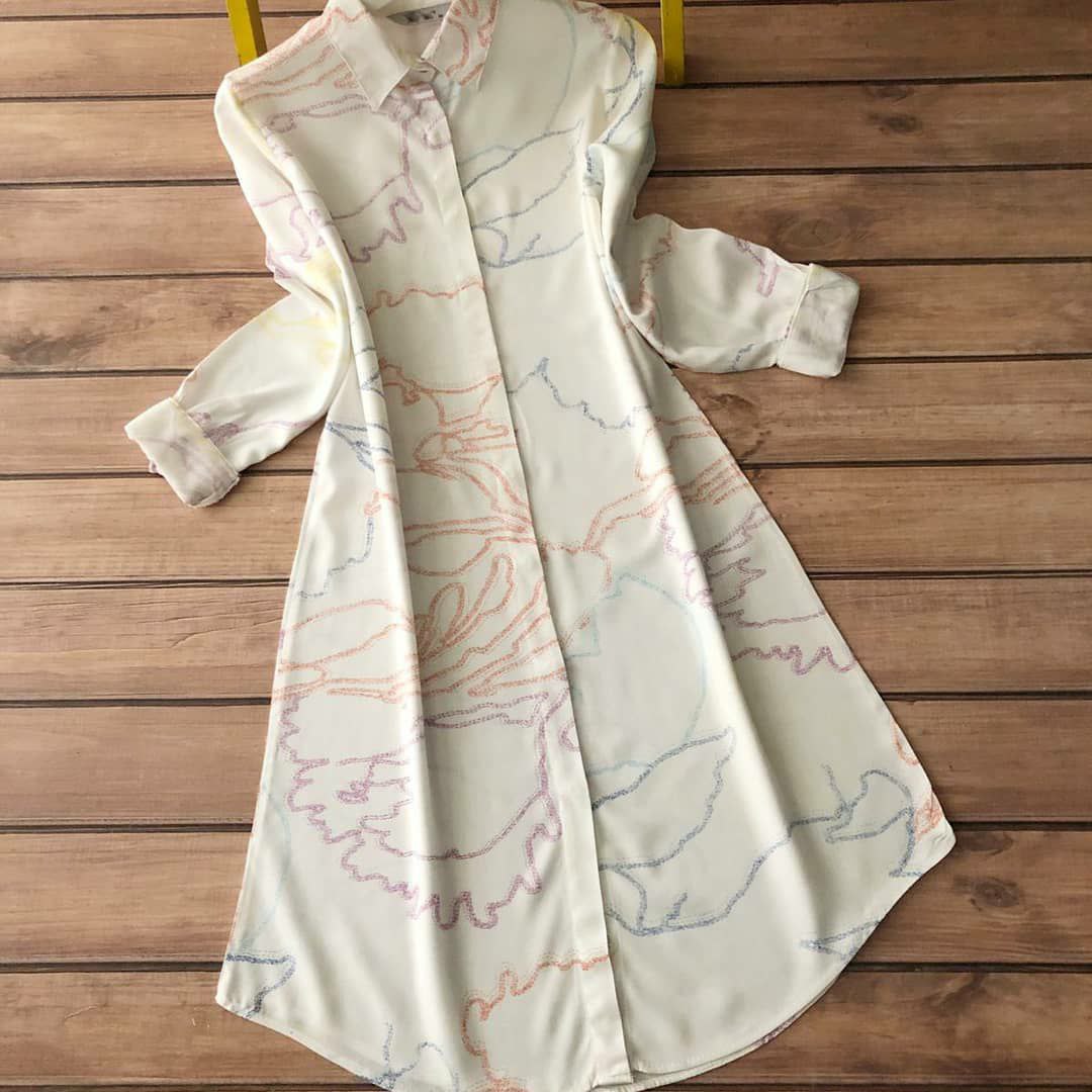 Floral Brush Print Long Shirt