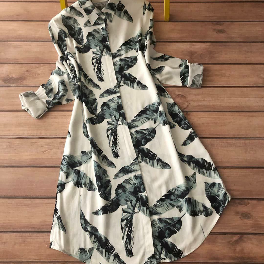 Floral Brush Print Long Shirt