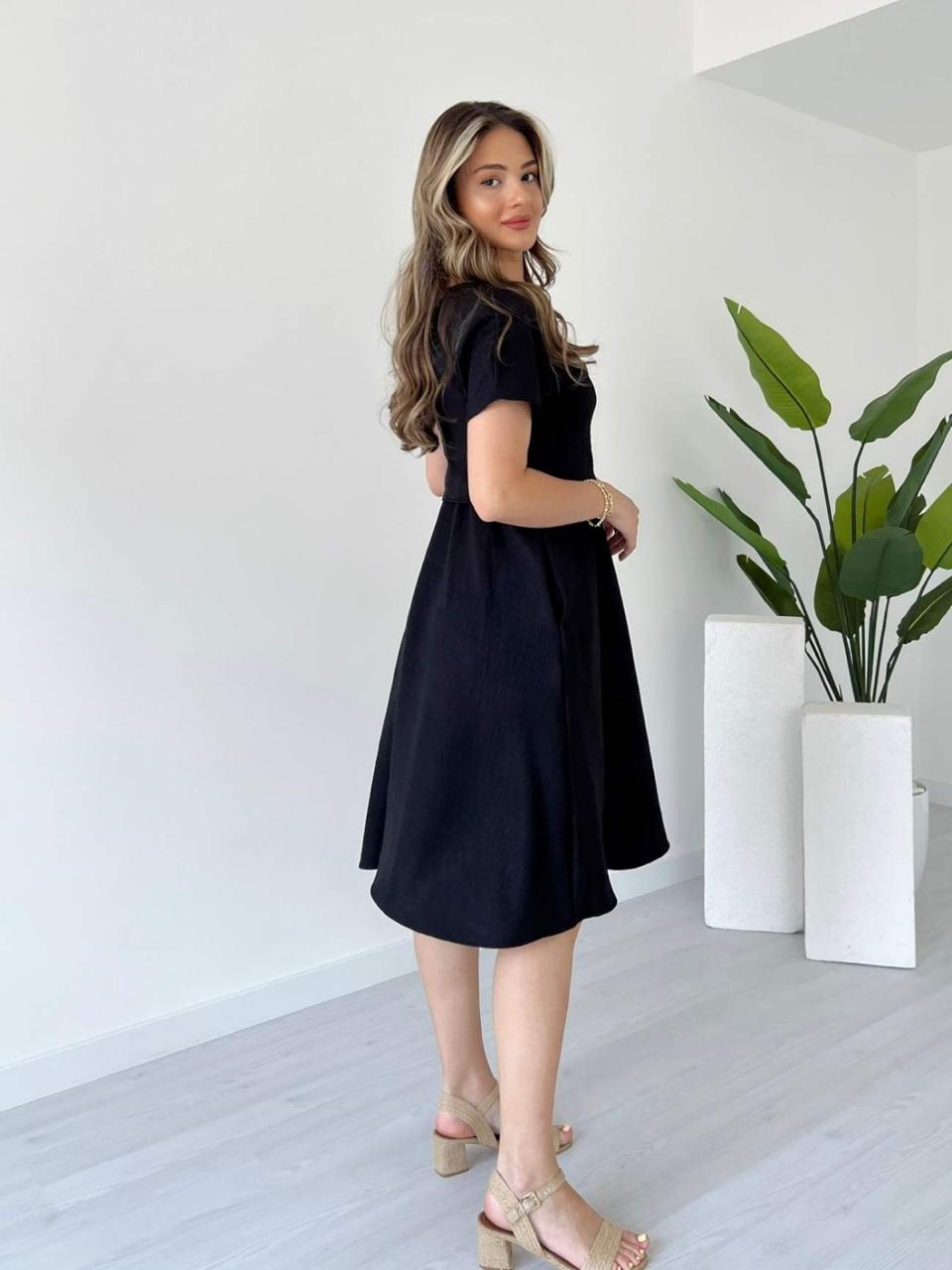 Classic Black Midi Dress