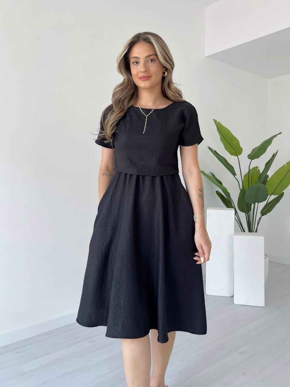Classic Black Midi Dress