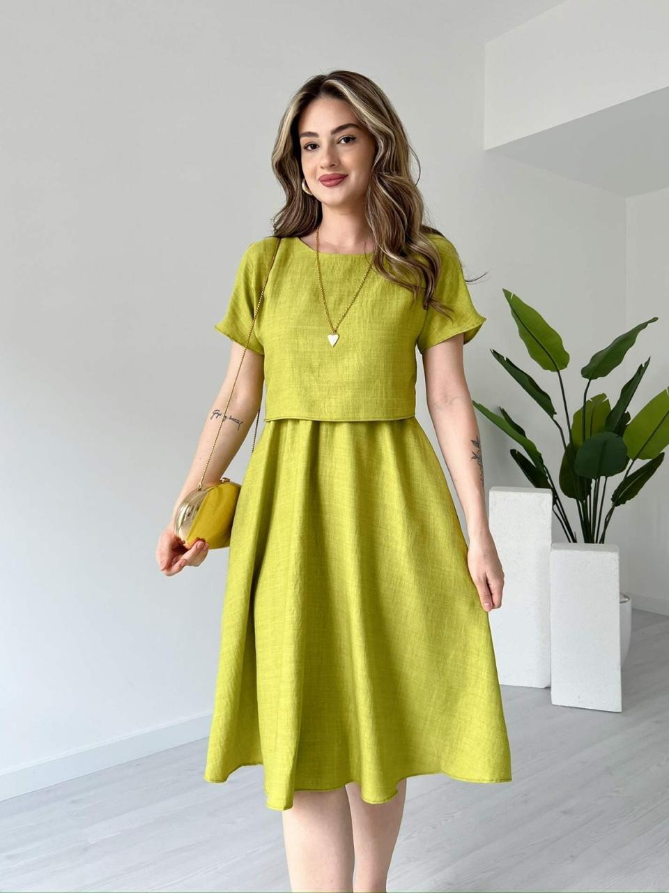 Classic Lime Green Midi Dress