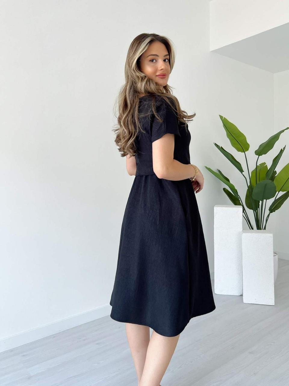 Classic Black Midi Dress
