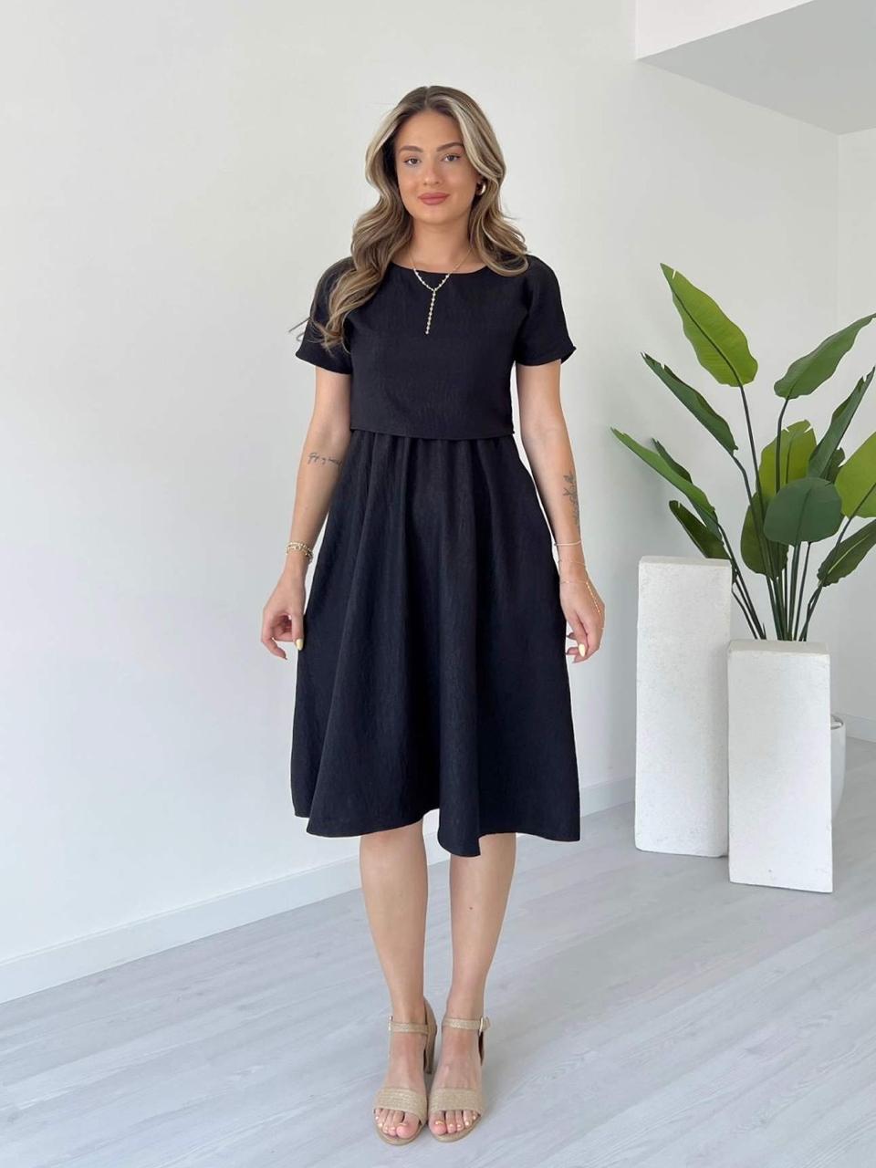 Classic Black Midi Dress