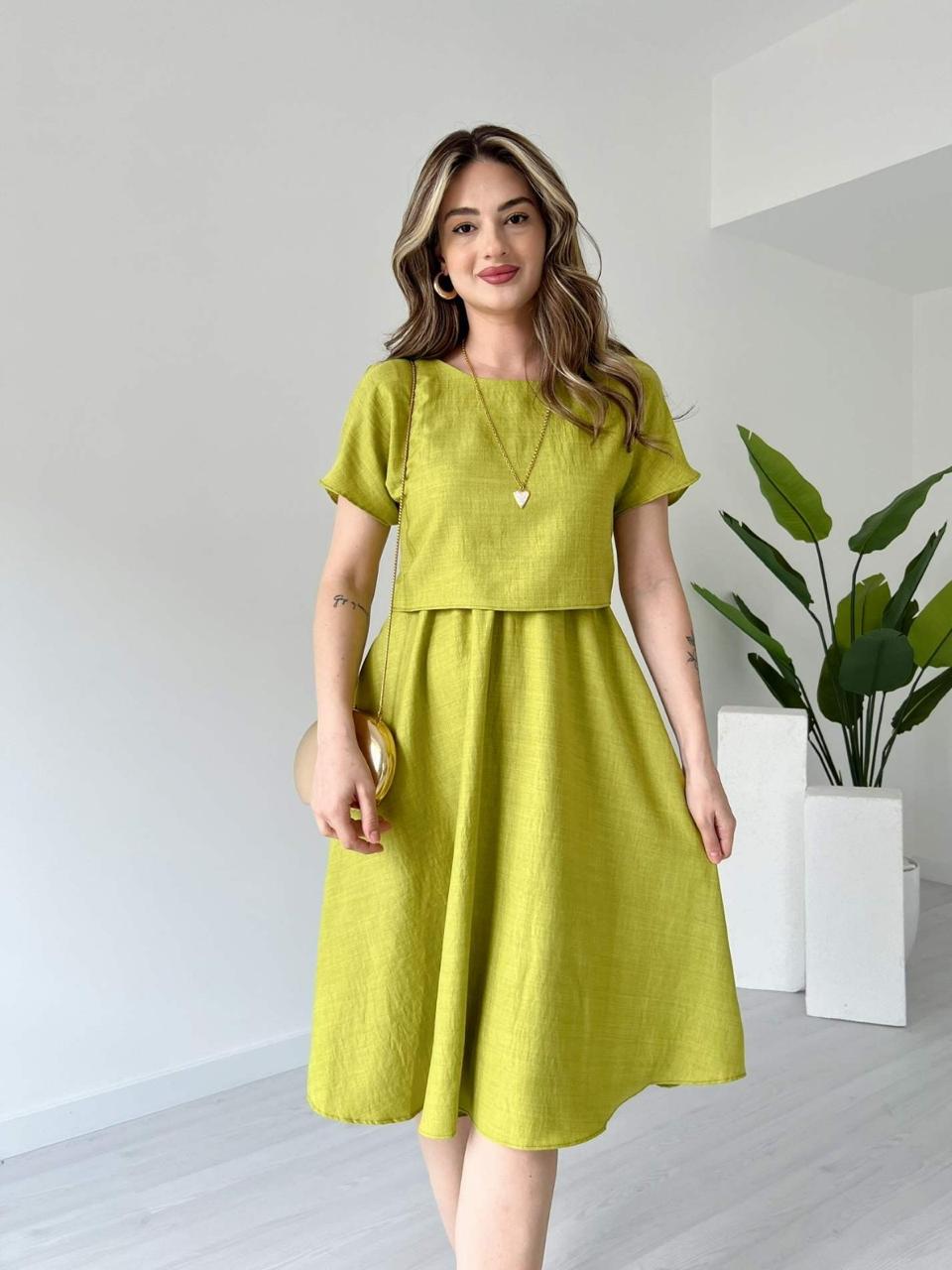 Classic Lime Green Midi Dress Vionee Classic Lime Green Midi Dress Vionee