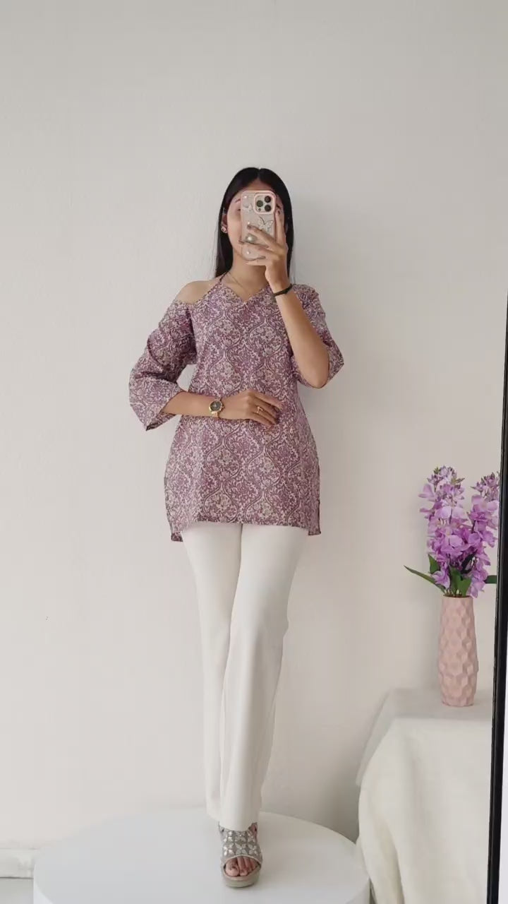 Cold-Shoulder Tunic Top